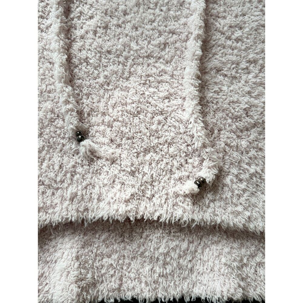 POL Clothing Cream Fuzzy Popcorn Knit Hoodie Sweater Sz S Oversized - Picture 3 of 9
